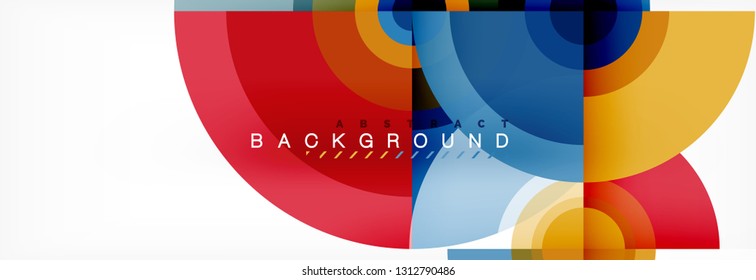 Circle abstract background with triangular shapes for modern design, cover, template, brochure, flyer. Vector
