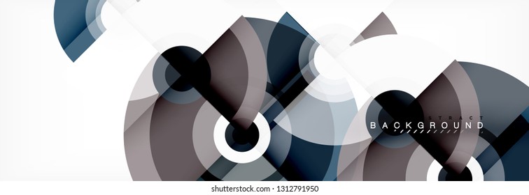 Circle abstract background with triangular shapes for modern design, cover, template, brochure, flyer. Vector