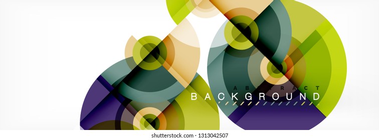 Circle abstract background with triangular shapes for modern design, cover, template, brochure, flyer. Vector