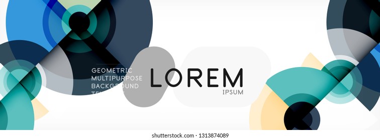 Circle abstract background with triangular shapes for modern design, cover, template, brochure, flyer. Vector
