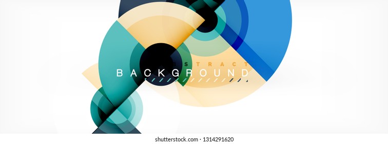 Circle abstract background with triangular shapes for modern design, cover, template, brochure, flyer. Vector