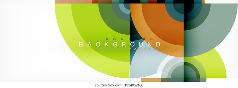 Circle abstract background with triangular shapes for modern design, cover, template, brochure, flyer. Vector