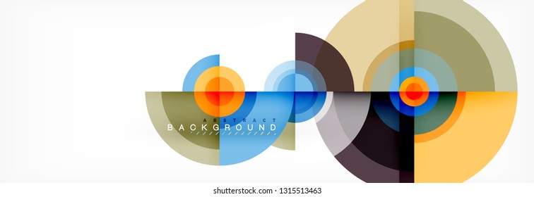 Circle abstract background with triangular shapes for modern design, cover, template, brochure, flyer. Vector