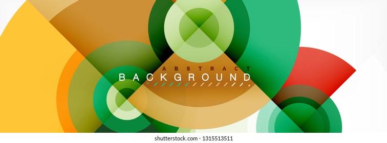 Circle abstract background with triangular shapes for modern design, cover, template, brochure, flyer. Vector