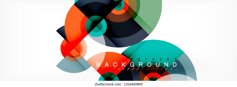 Circle abstract background with triangular shapes for modern design, cover, template, brochure, flyer. Vector