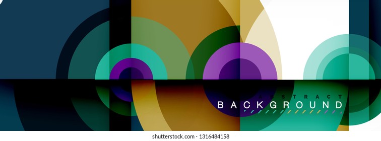 Circle abstract background with triangular shapes for modern design, cover, template, brochure, flyer. Vector