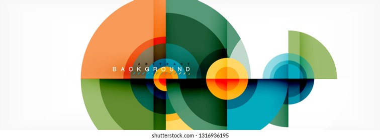 Circle abstract background with triangular shapes for modern design, cover, template, brochure, flyer. Vector