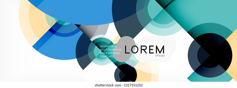Circle abstract background with triangular shapes for modern design, cover, template, brochure, flyer. Vector