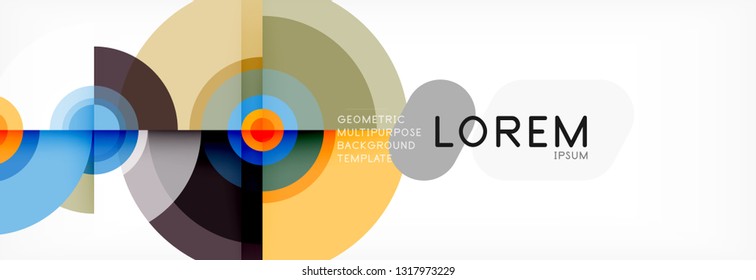 Circle abstract background with triangular shapes for modern design, cover, template, brochure, flyer. Vector