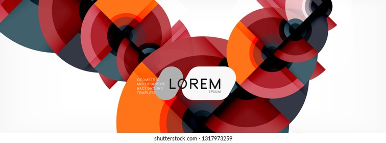 Circle abstract background with triangular shapes for modern design, cover, template, brochure, flyer. Vector