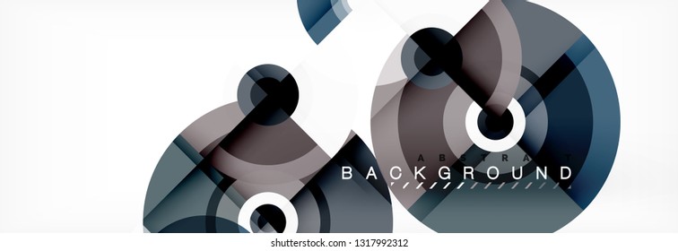 Circle abstract background with triangular shapes for modern design, cover, template, brochure, flyer. Vector