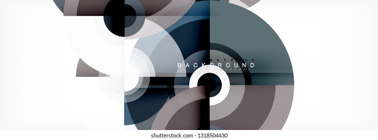 Circle abstract background with triangular shapes for modern design, cover, template, brochure, flyer. Vector