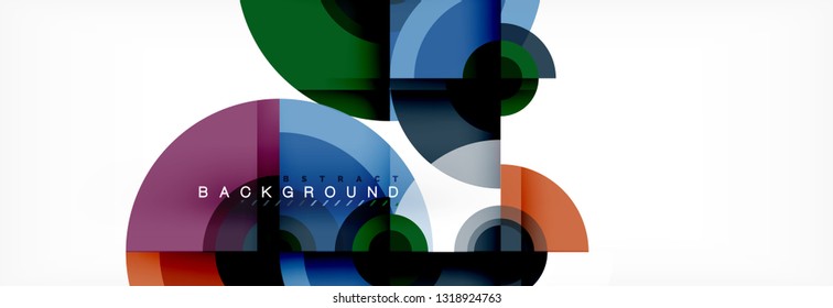 Circle abstract background with triangular shapes for modern design, cover, template, brochure, flyer. Vector