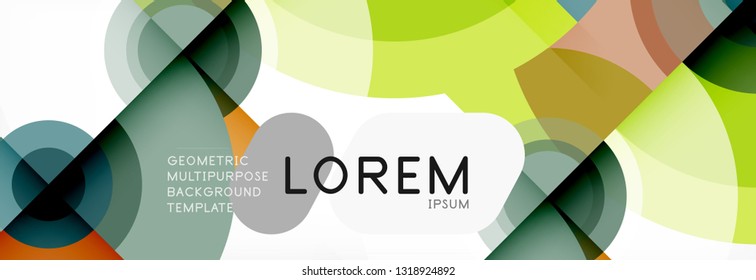 Circle abstract background with triangular shapes for modern design, cover, template, brochure, flyer. Vector