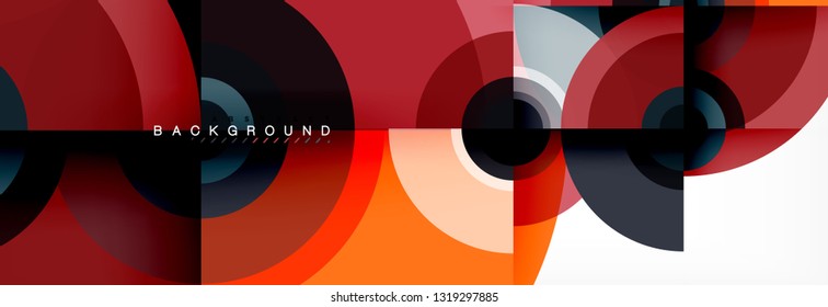 Circle abstract background with triangular shapes for modern design, cover, template, brochure, flyer. Vector