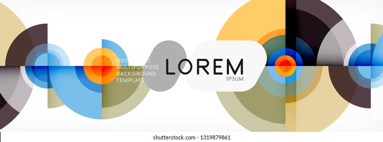 Circle abstract background with triangular shapes for modern design, cover, template, brochure, flyer. Vector