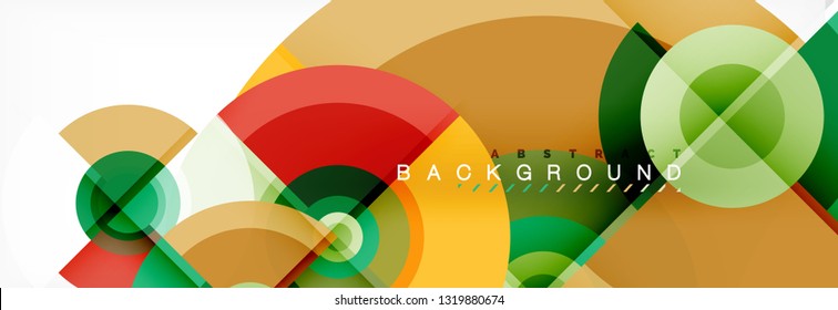 Circle abstract background with triangular shapes for modern design, cover, template, brochure, flyer. Vector