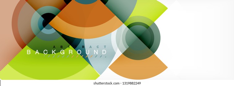 Circle abstract background with triangular shapes for modern design, cover, template, brochure, flyer. Vector