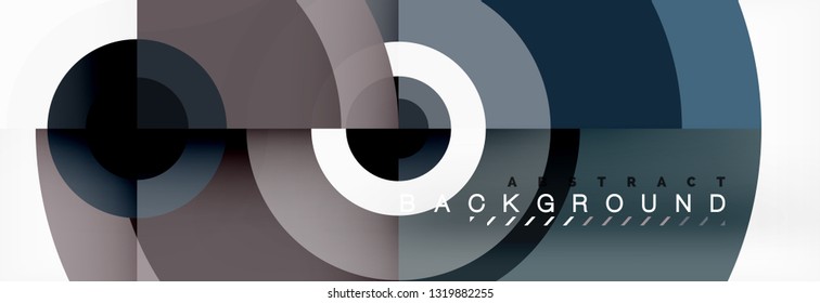 Circle abstract background with triangular shapes for modern design, cover, template, brochure, flyer. Vector