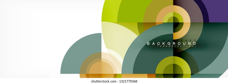 Circle abstract background with triangular shapes for modern design, cover, template, brochure, flyer. Vector