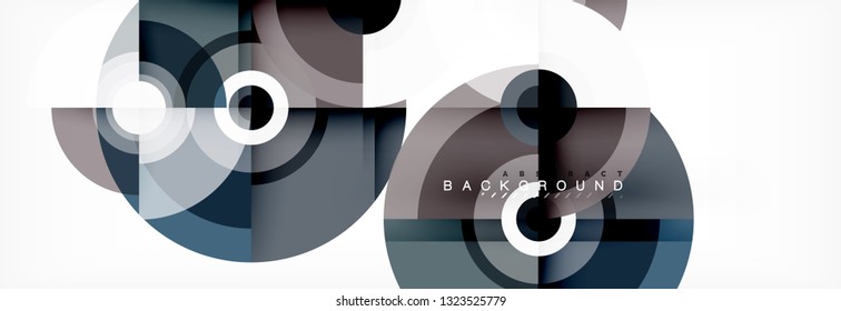 Circle abstract background with triangular shapes for modern design, cover, template, brochure, flyer. Vector
