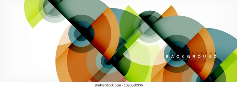 Circle abstract background with triangular shapes for modern design, cover, template, brochure, flyer. Vector