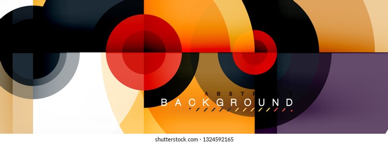 Circle abstract background with triangular shapes for modern design, cover, template, brochure, flyer. Vector