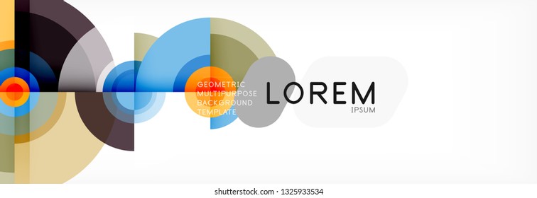 Circle abstract background with triangular shapes for modern design, cover, template, brochure, flyer. Vector