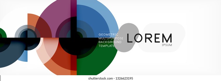 Circle abstract background with triangular shapes for modern design, cover, template, brochure, flyer. Vector