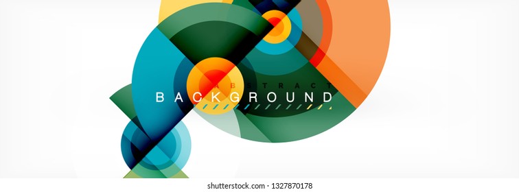 Circle abstract background with triangular shapes for modern design, cover, template, brochure, flyer. Vector