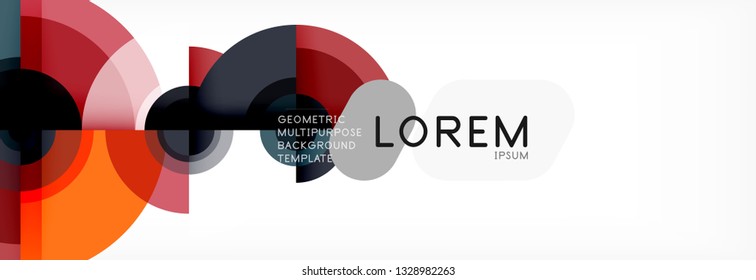 Circle abstract background with triangular shapes for modern design, cover, template, brochure, flyer. Vector