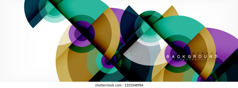 Circle abstract background with triangular shapes for modern design, cover, template, brochure, flyer. Vector