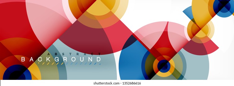 Circle abstract background with triangular shapes for modern design, cover, template, brochure, flyer. Vector