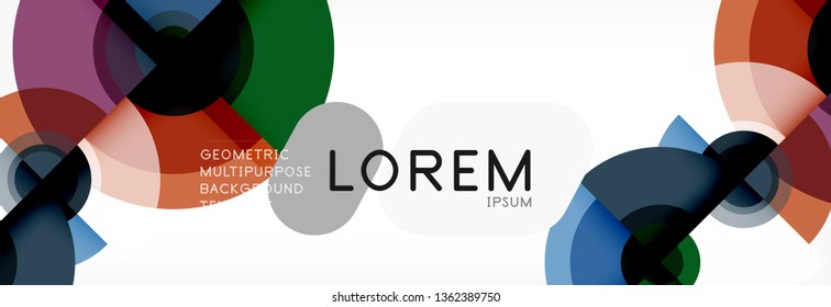 Circle abstract background with triangular shapes for modern design, cover, template, brochure, flyer. Vector