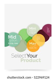 Circle abstract background, vector business brochure template