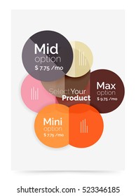 Circle abstract background, vector business brochure template