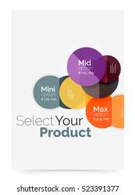 Circle abstract background, vector business brochure template