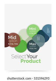 Circle abstract background, vector business brochure template