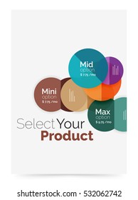 Circle abstract background, vector business brochure template