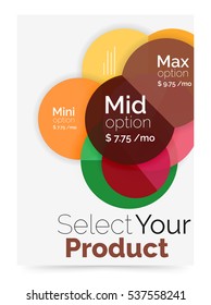 Circle abstract background, vector business brochure template