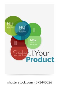 Circle abstract background, vector business brochure template