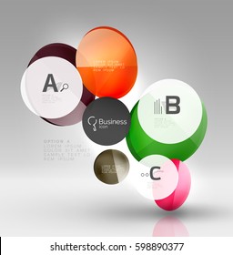 Circle abstract background. Vector template background for print workflow layout, diagram, number options or web design banner