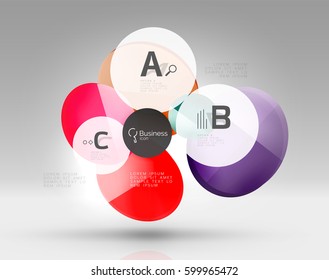 Circle abstract background. Vector template background for print workflow layout, diagram, number options or web design banner