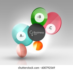 Circle abstract background. Vector template background for print workflow layout, diagram, number options or web design banner