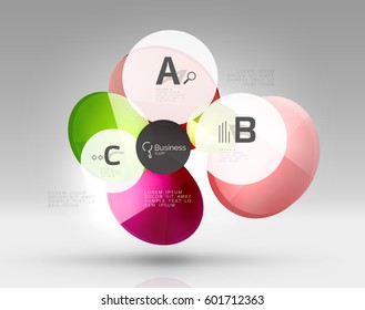 Circle abstract background. Vector template background for print workflow layout, diagram, number options or web design banner