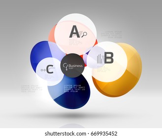 Circle abstract background. Vector template background for print workflow layout, diagram, number options or web design banner