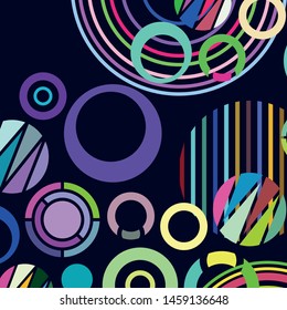 Circle abstract backgrounds. Colorful circles modern abstract composition. Geometric background.