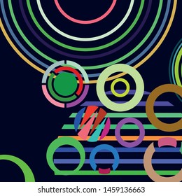 Circle abstract backgrounds. Colorful circles modern abstract composition. Geometric background.