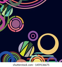 Circle abstract backgrounds. Colorful circles modern abstract composition. Geometric background.