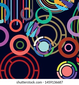 Circle abstract backgrounds. Colorful circles modern abstract composition. Geometric background.